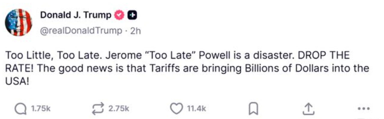 Trump spoke on social media